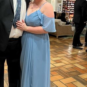 Azazie Dakota bridesmaid dress in Steel Blue